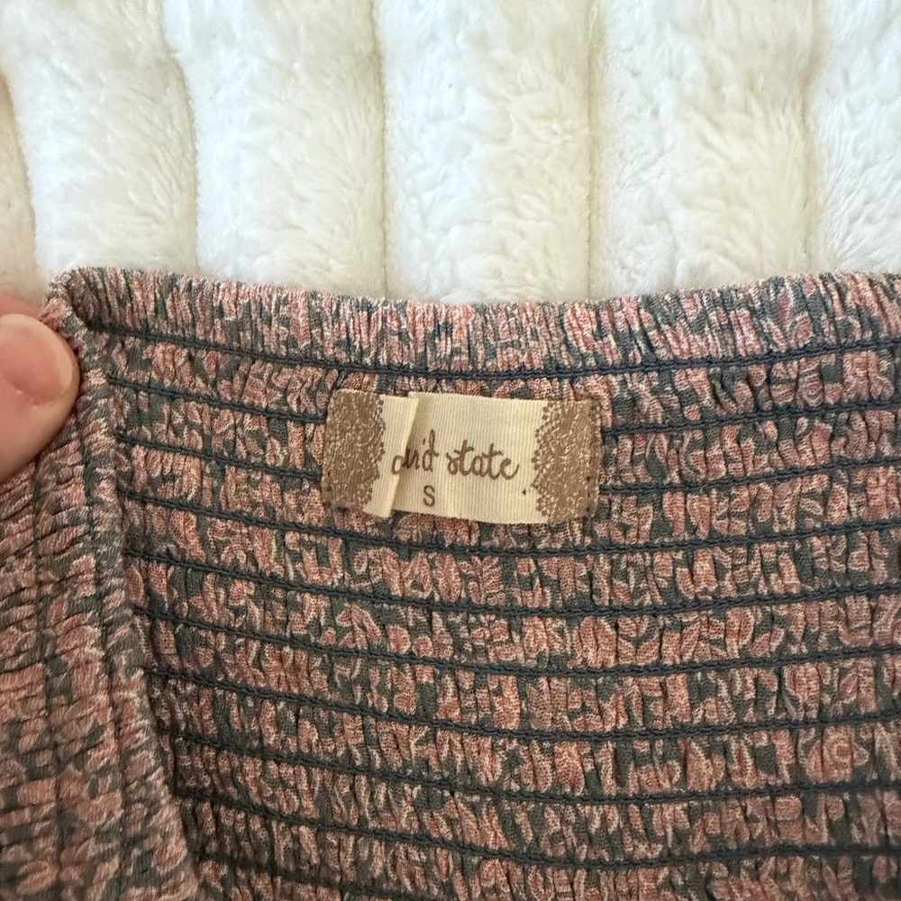 Altar’d State Pink and Gray Floral A-Line Skirt - Picture 5 of 7